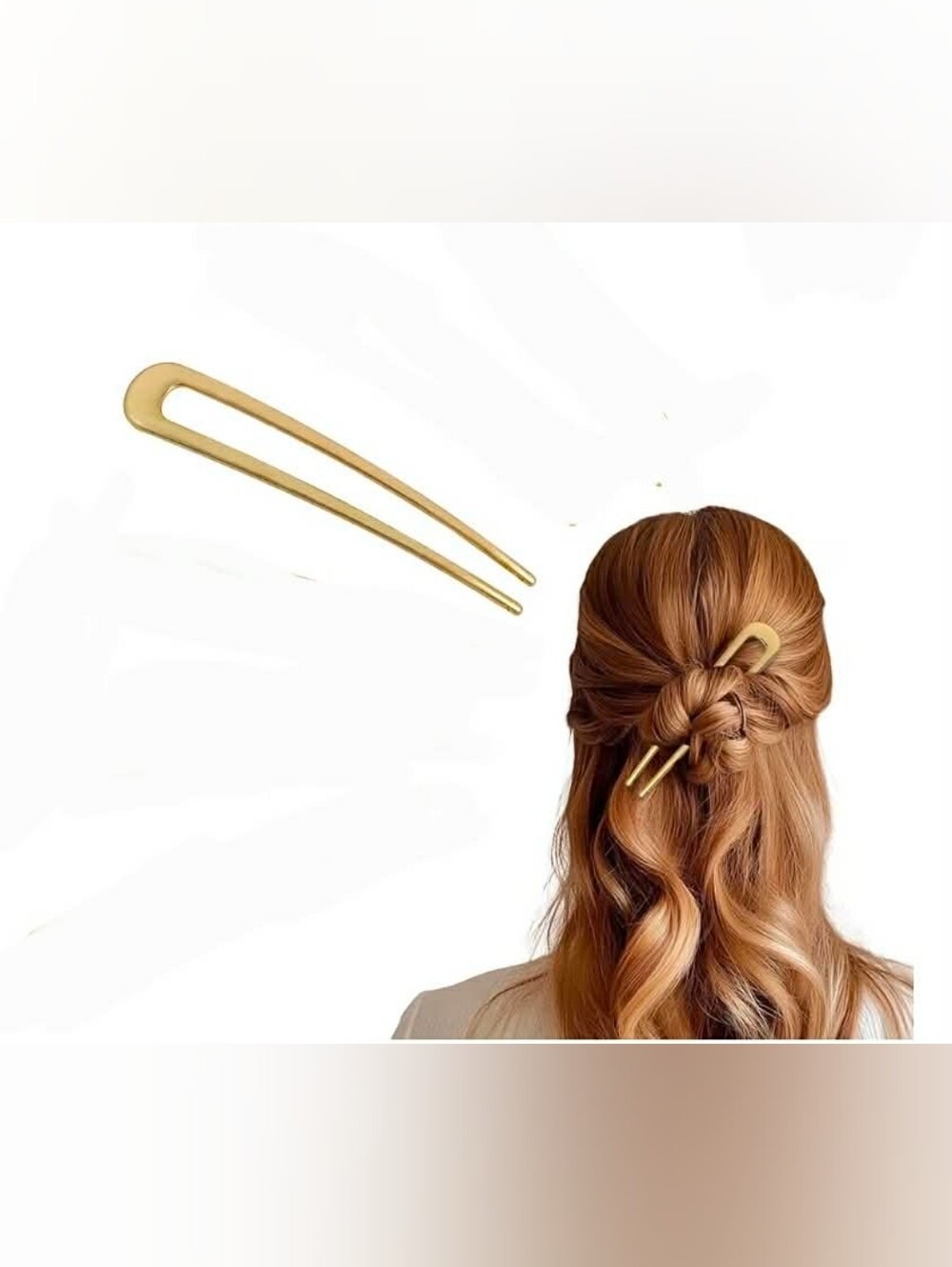 Gold Metal French Twist Hair Pin NWT Elegant